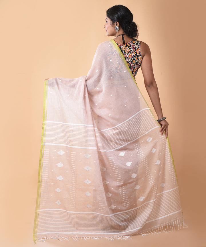 Lavender cotton handwoven jamdani saree
