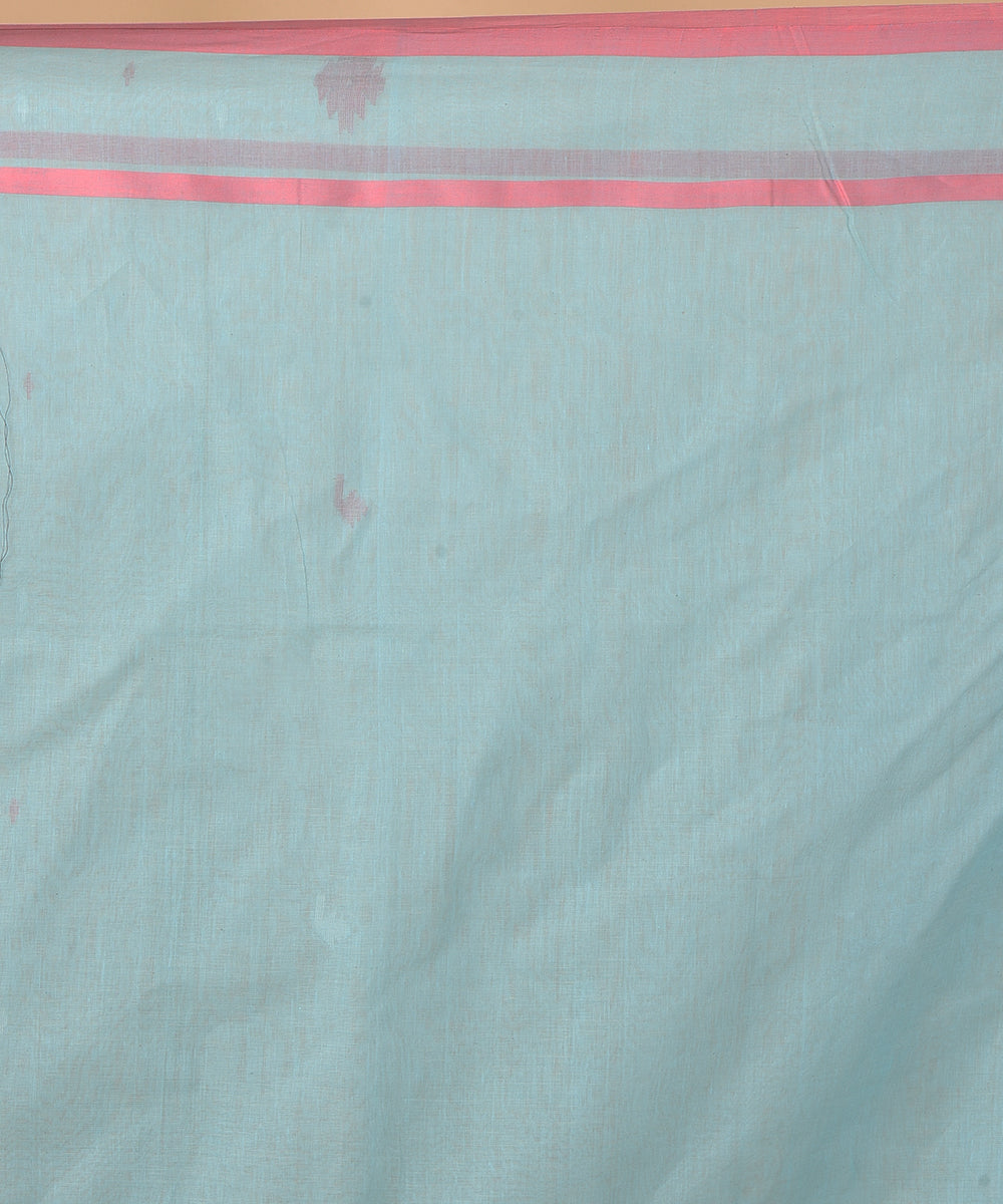 Sky blue cotton handwoven jamdani saree