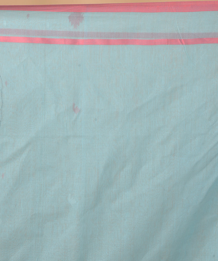 Sky blue cotton handwoven jamdani saree