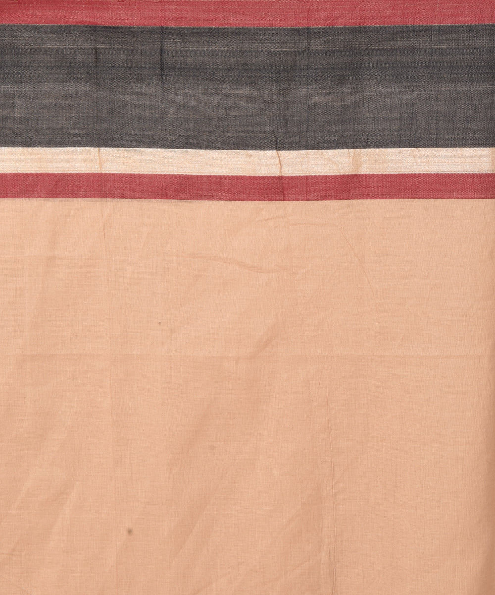 Brown cotton handwoven jamdani saree