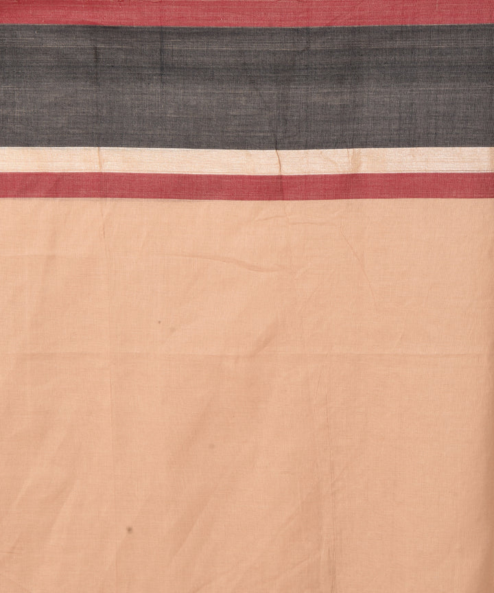 Brown cotton handwoven jamdani saree