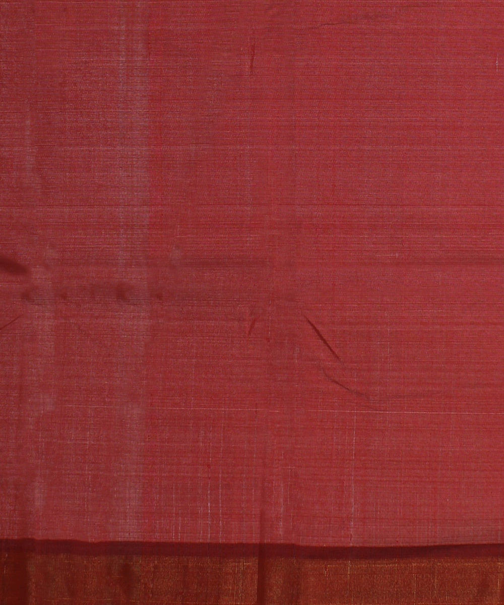 Cream red tussar silk handwoven chattisgarh saree