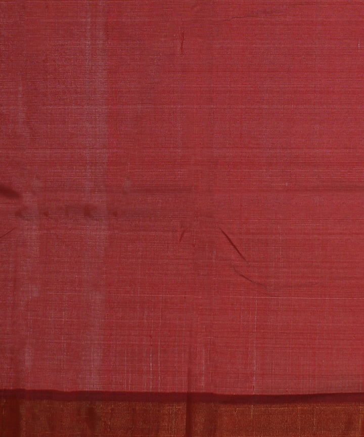 Cream red tussar silk handwoven chattisgarh saree