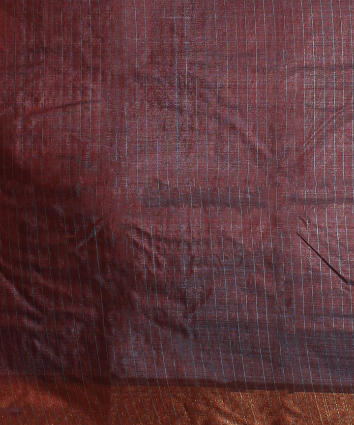 Turquoise maroon tussar silk handwoven chattisgarh saree