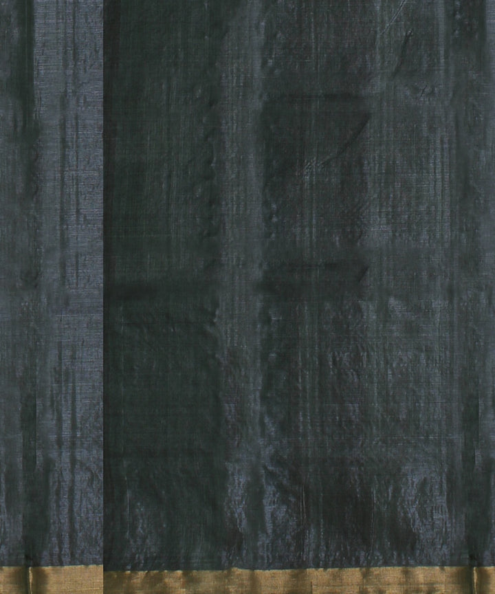 Forest green gold zari tussar silk handwoven chattisgarh saree