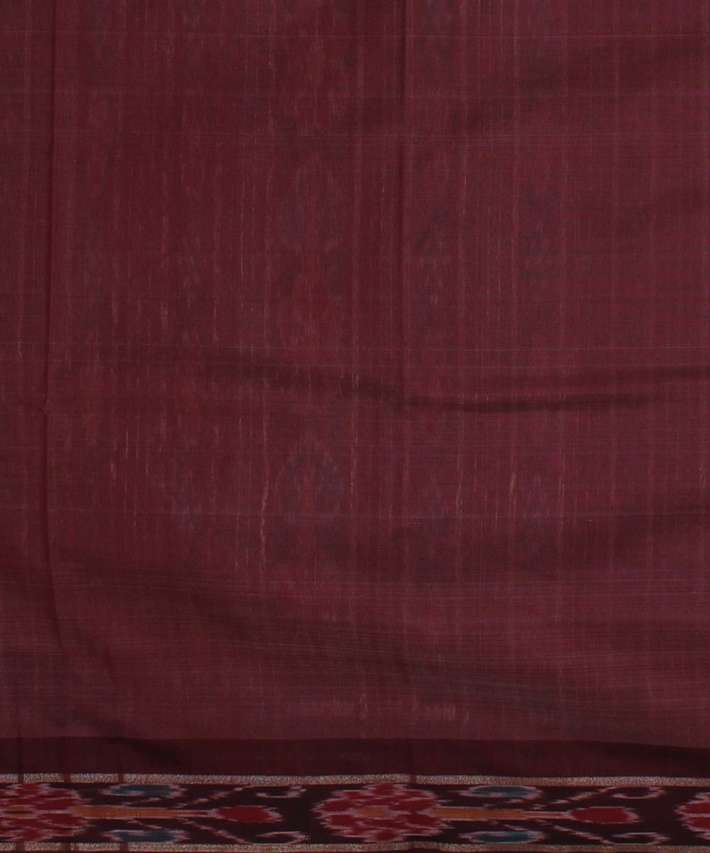 Off white maroon tussar silk handwoven chattisgarh saree