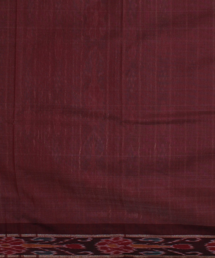 Off white maroon tussar silk handwoven chattisgarh saree