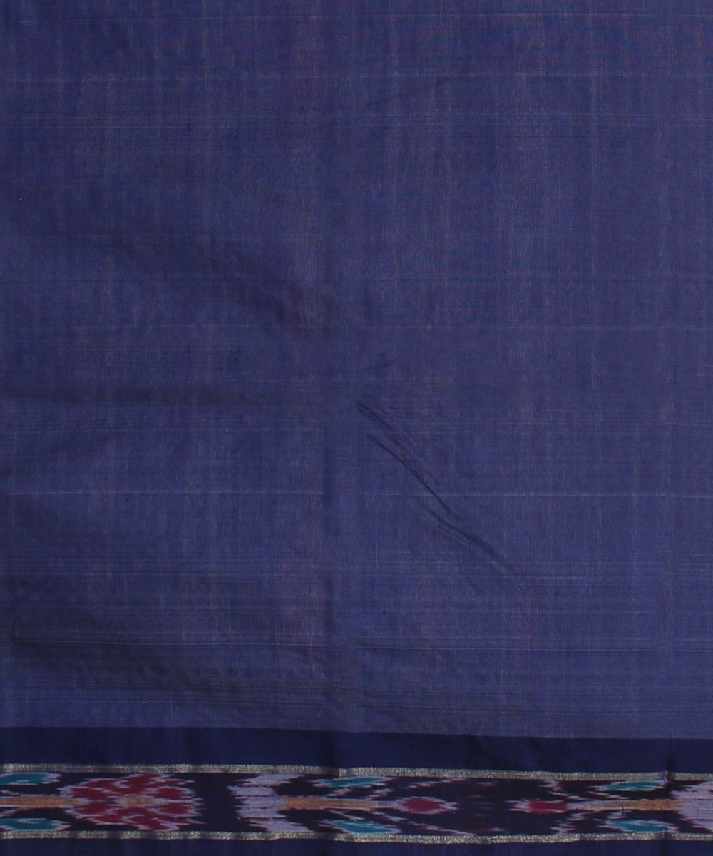 Offwhite navy blue tussar silk handwoven chattisgarh saree