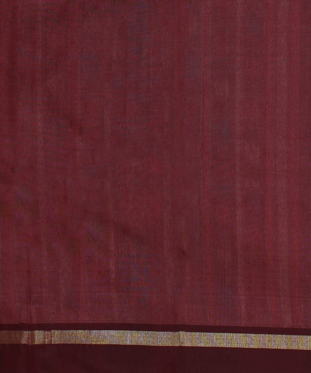 Offwhite maroon tussar silk handwoven chattisgarh saree
