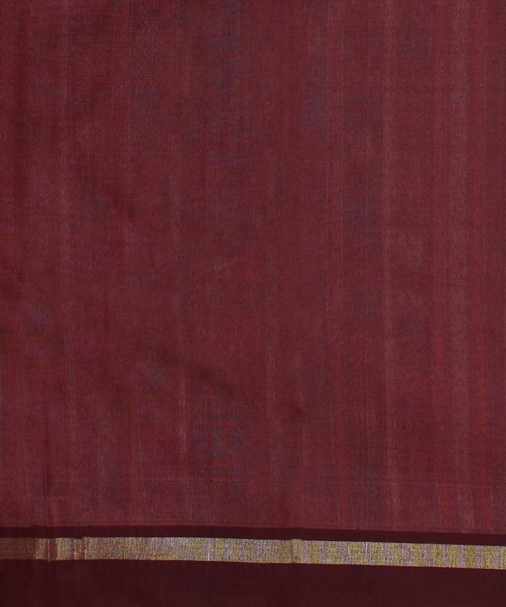Offwhite maroon tussar silk handwoven chattisgarh saree