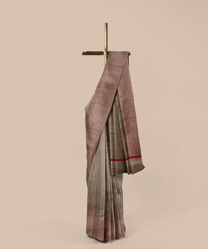 Cream tussar silk handwoven chattisgarh saree
