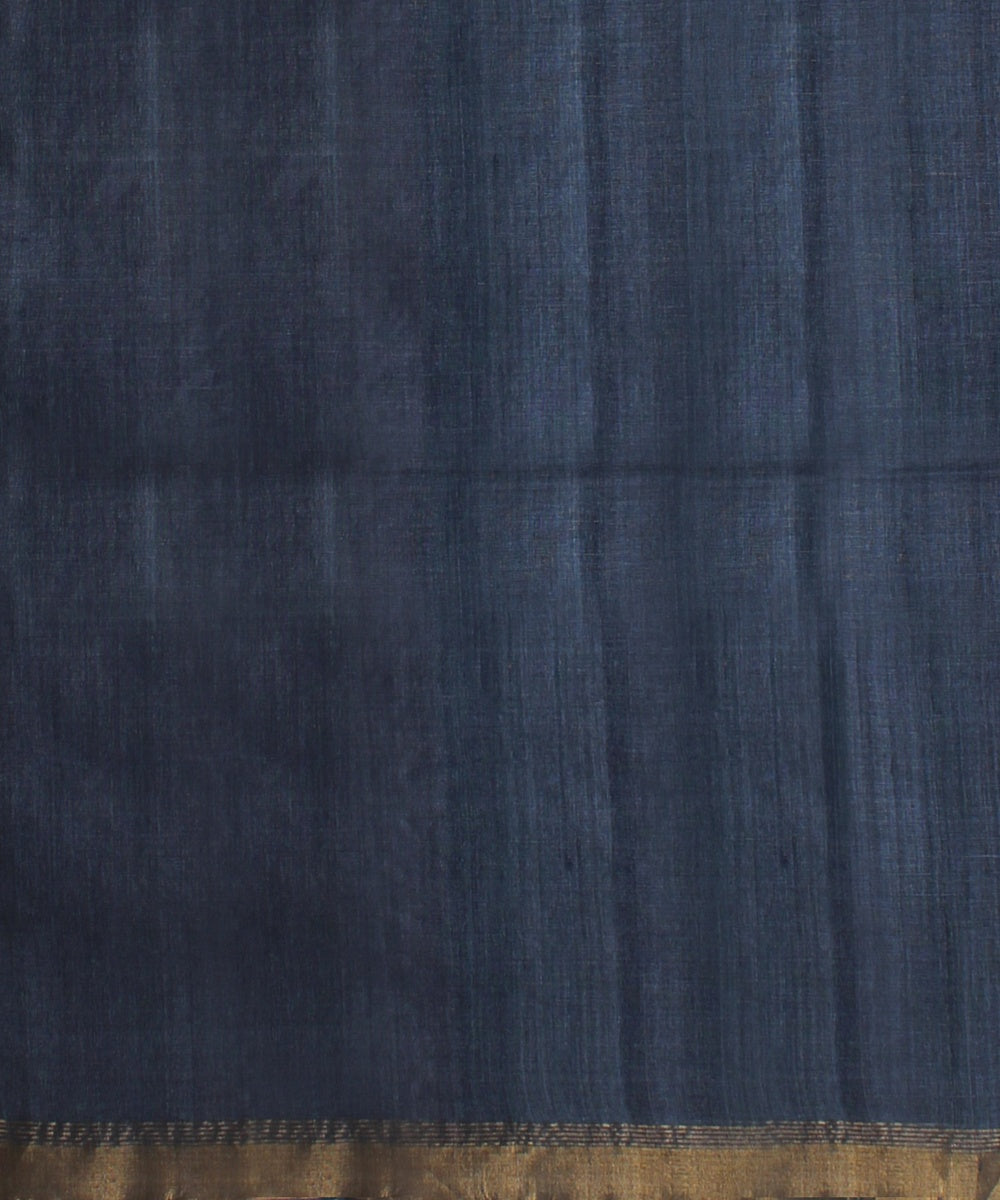 Grey gold zari tussar silk handwoven chattisgarh saree