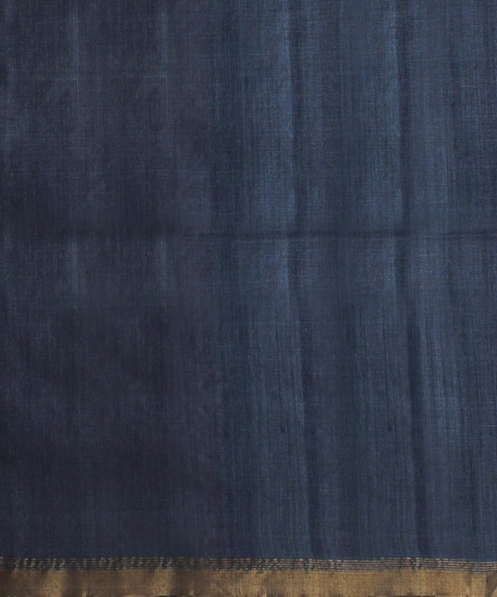 Grey gold zari tussar silk handwoven chattisgarh saree