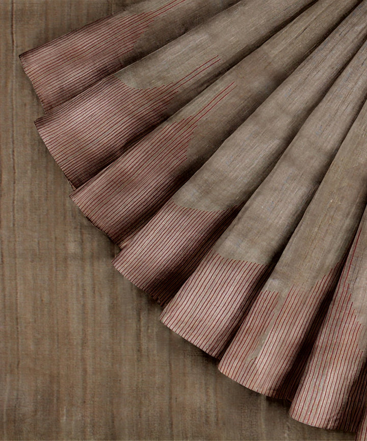 Cream tussar silk handwoven chattisgarh saree