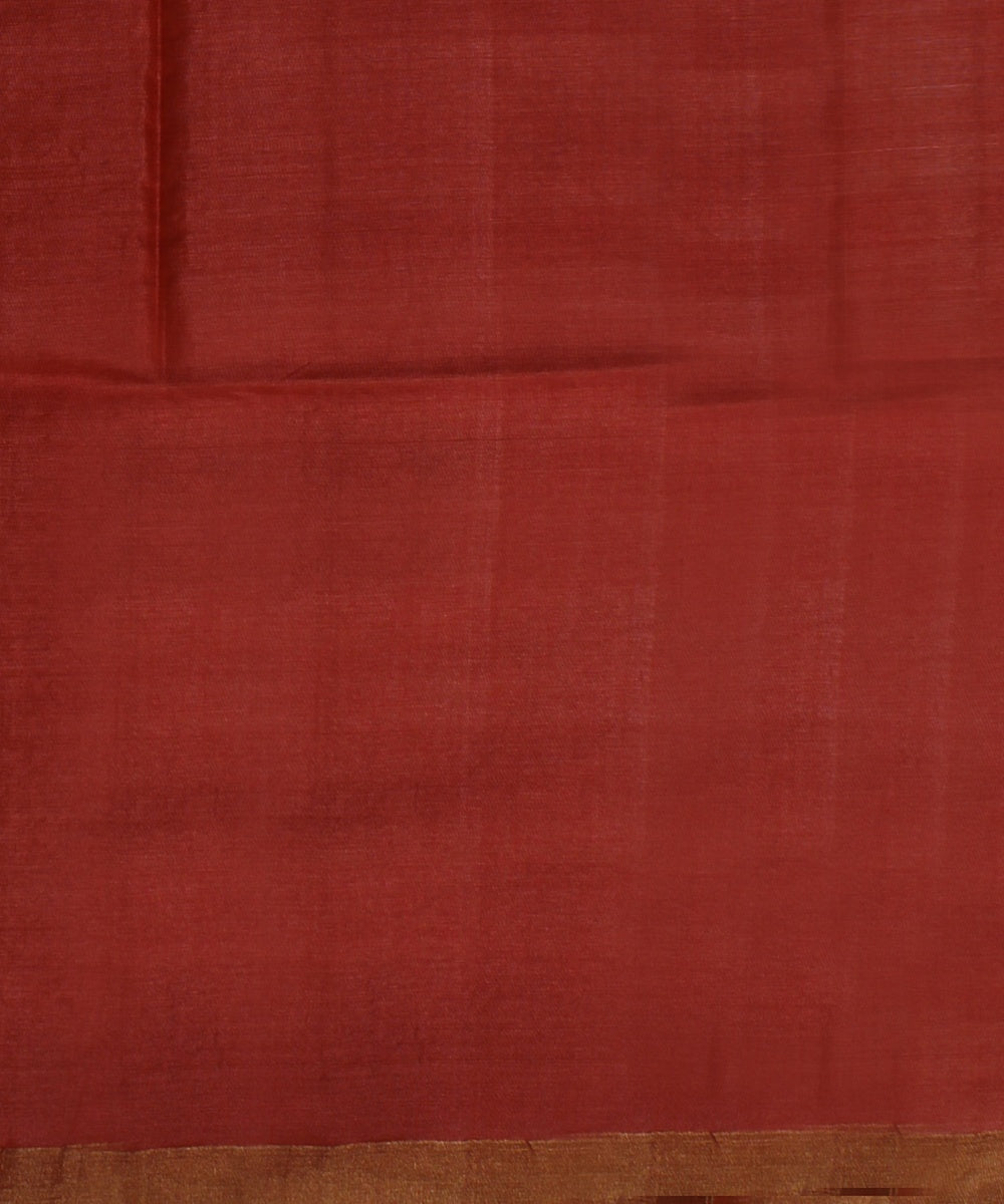 Orange gold zari tussar silk handwoven chattisgarh saree