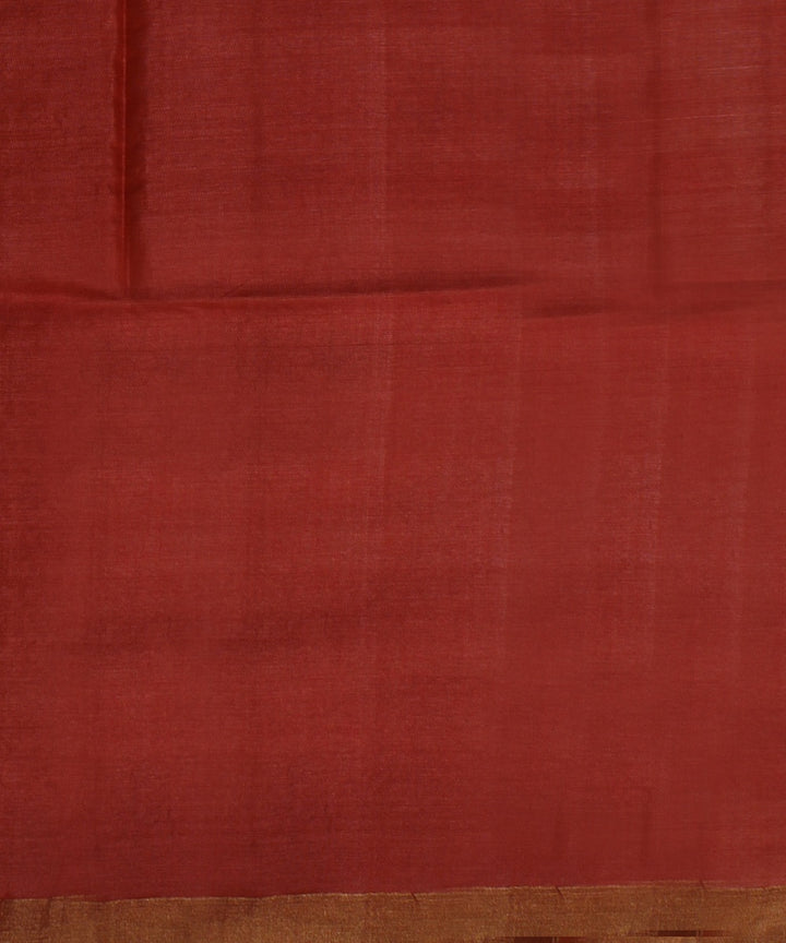 Orange gold zari tussar silk handwoven chattisgarh saree