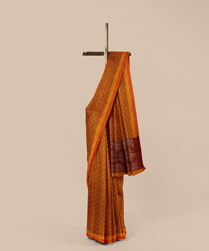 Mustard tussar silk handwoven chattisgarh saree