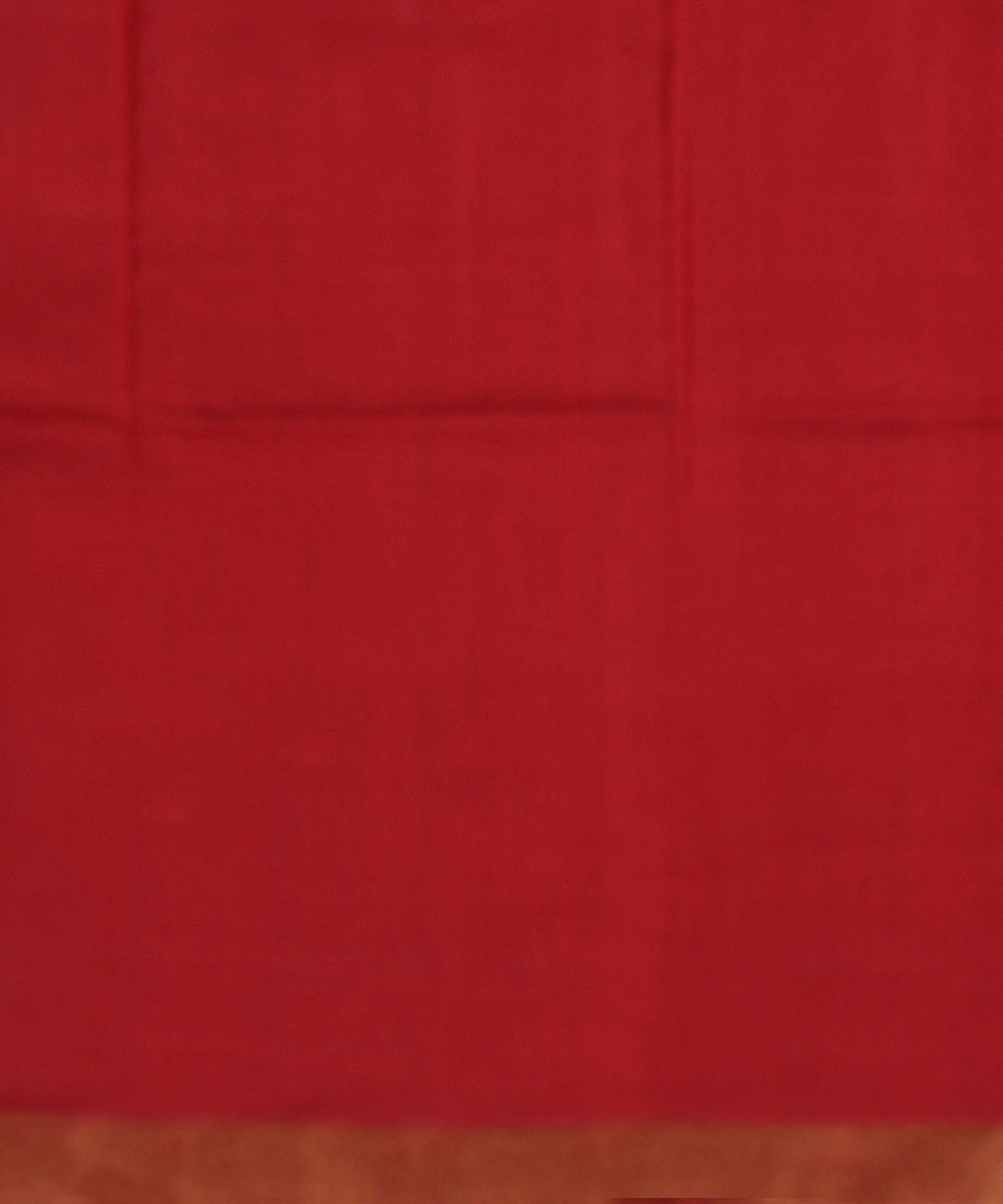 Red zari tussar silk handwoven chattisgarh saree