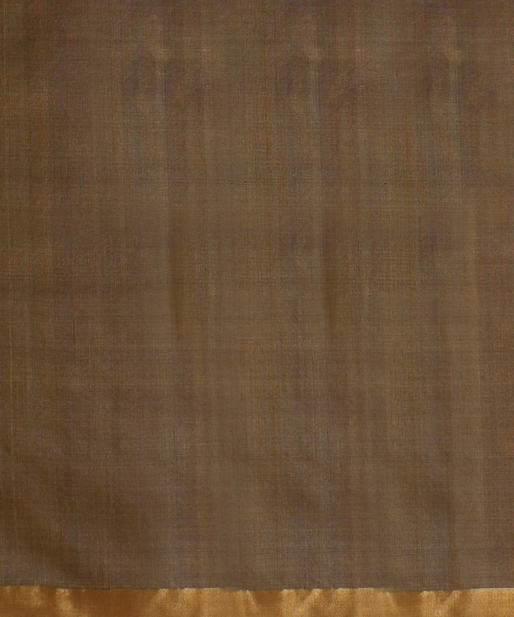 Brown gold zari tussar silk handwoven chattisgarh saree