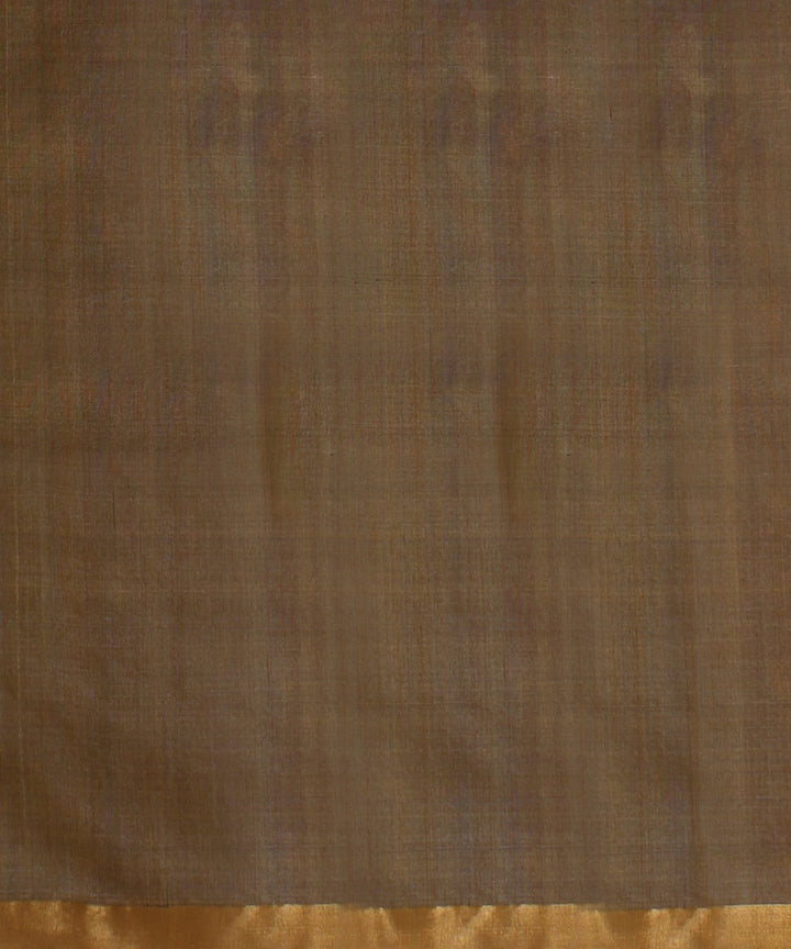 Brown gold zari tussar silk handwoven chattisgarh saree