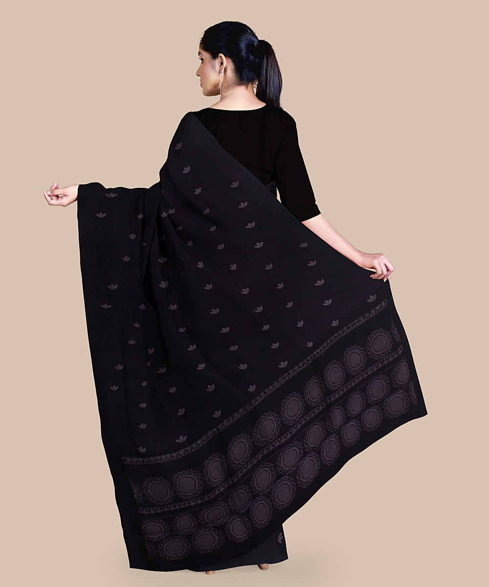 Coffee black tussar silk handwoven chattisgarh saree