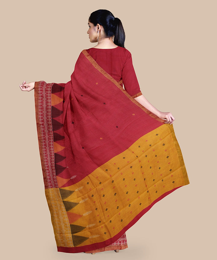 Pink yellow tussar silk handwoven chattisgarh saree