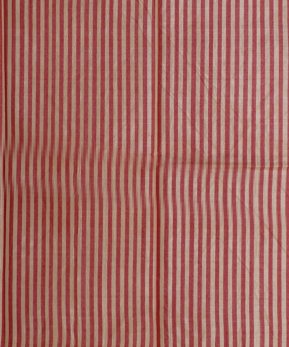 Beige pink tussar silk handwoven chattisgarh saree