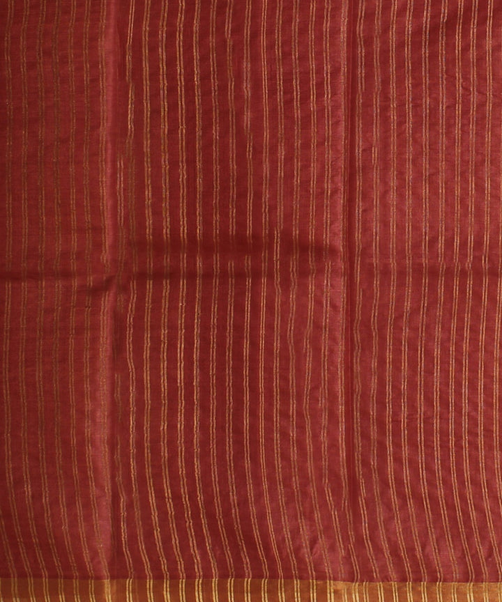 Maroon gold zari tussar silk handwoven chattisgarh saree