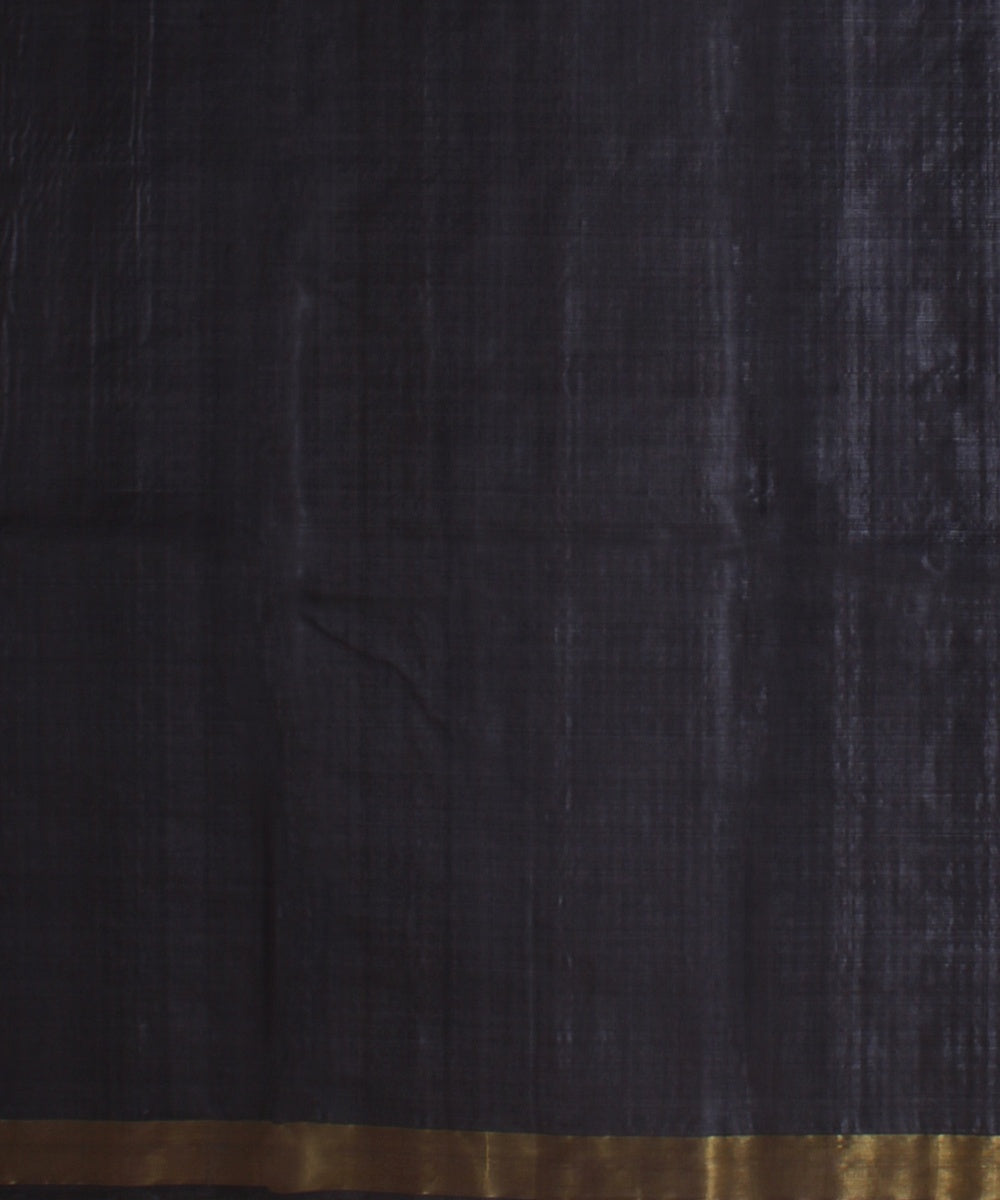 Grey gold zari chattisgarh tussar silk handwoven saree