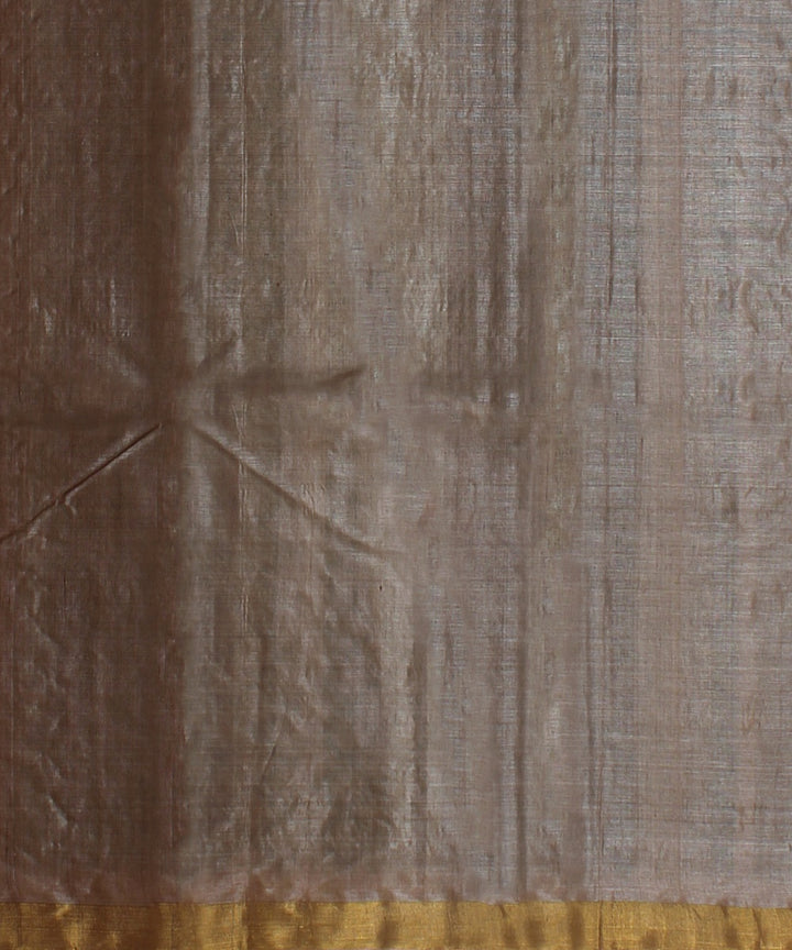 Beige black grey tussar silk handwoven chattisgarh saree