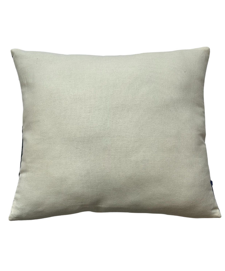 Grey cotton hand embroidered cushion cover