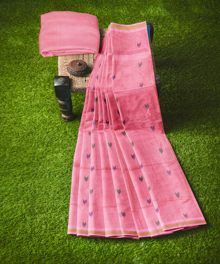 Pink buti handwoven uppada cotton saree