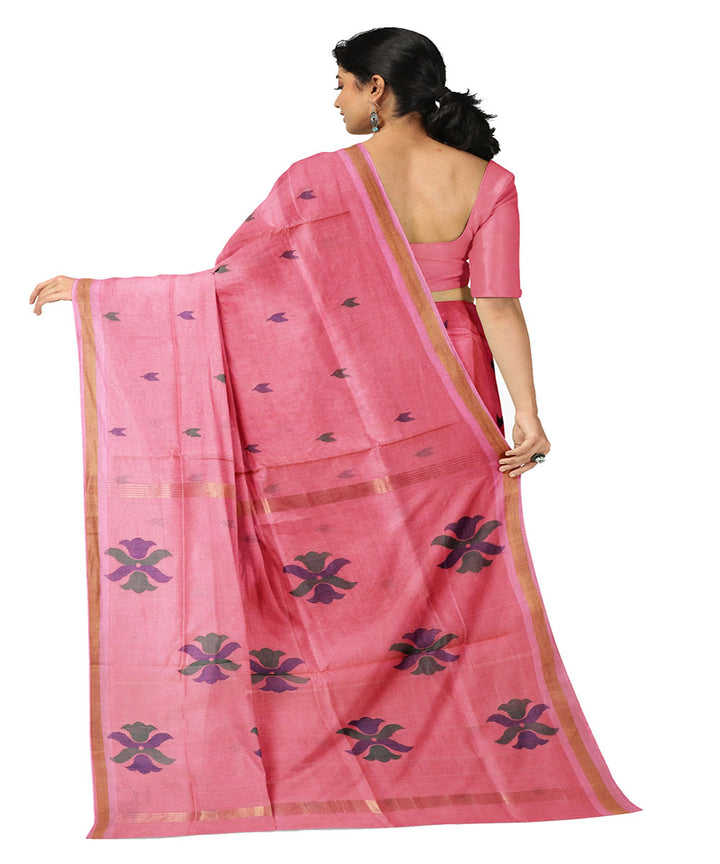 Pink buti handwoven uppada cotton saree