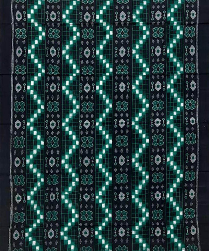 3pc Green black handloom cotton double ikat sambalpuri dress material