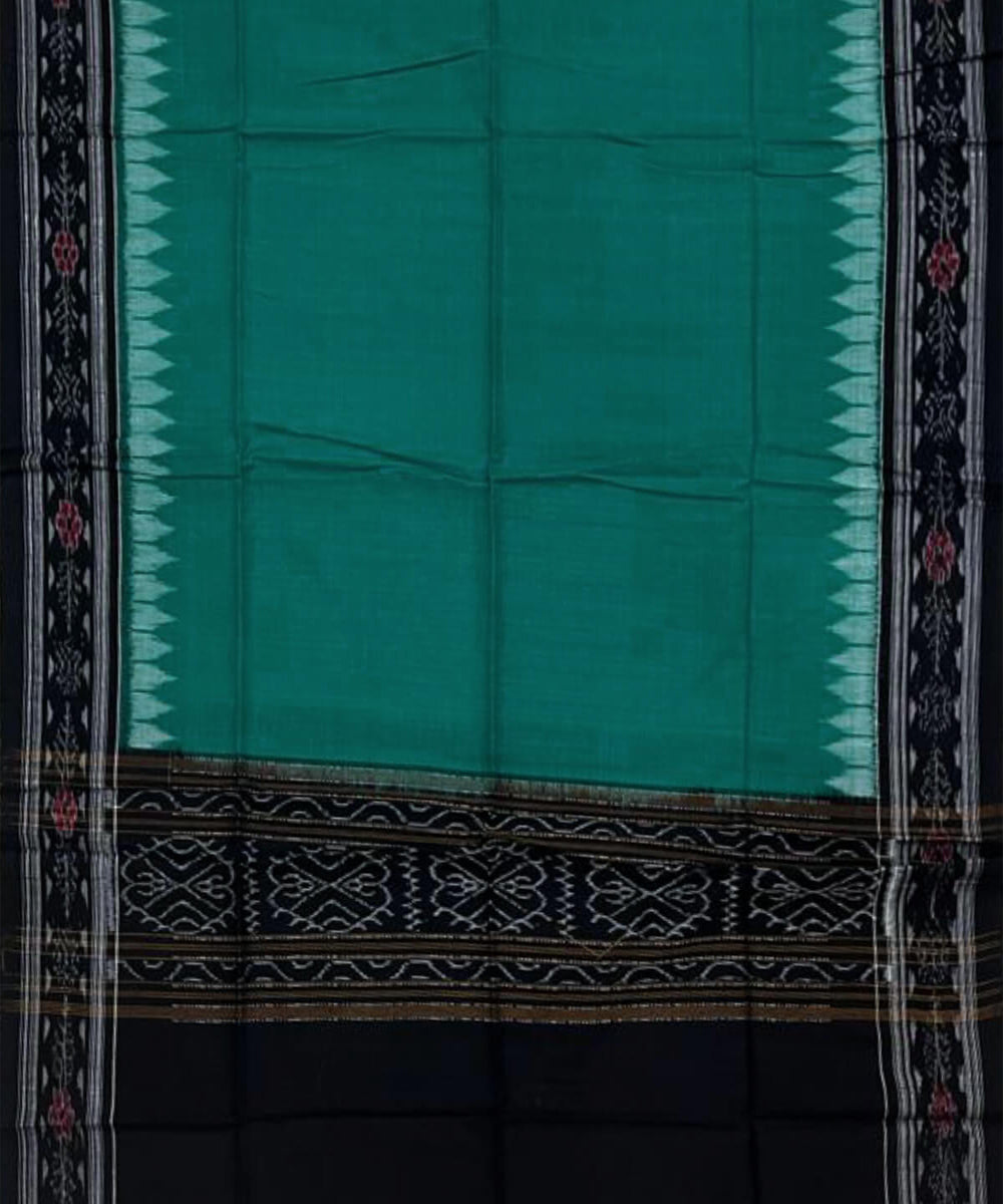 3pc Green black handloom cotton double ikat sambalpuri dress material