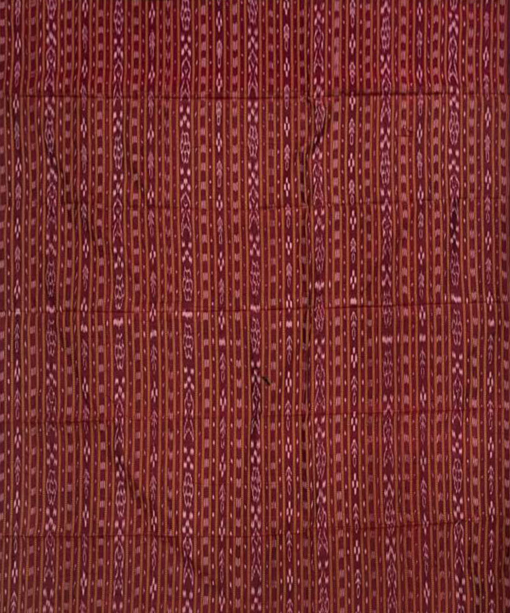 3pc Maroon multicolor handwoven cotton nuapatna dress material