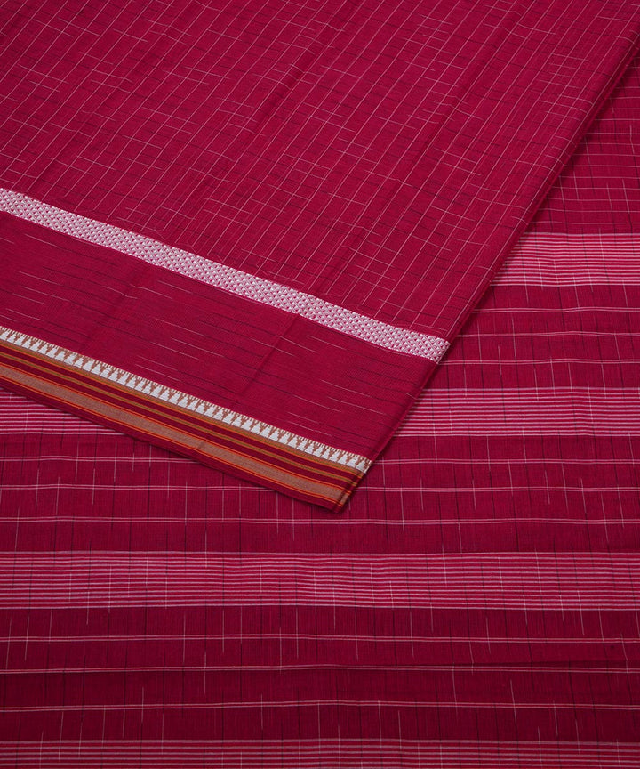 Pink cotton handwoven narayanapet saree