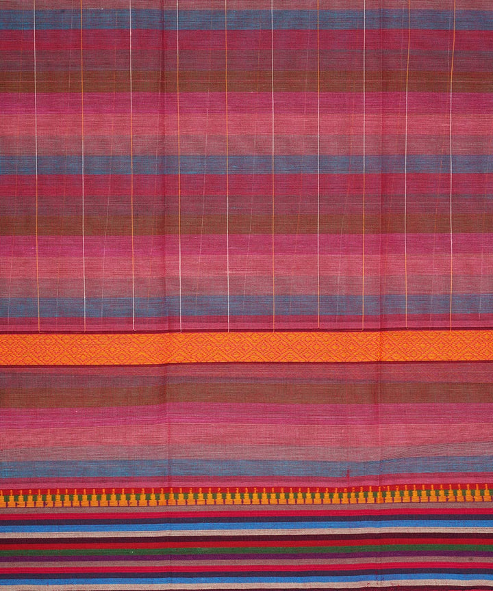 Lavender purple striped cotton handwoven narayanapet saree