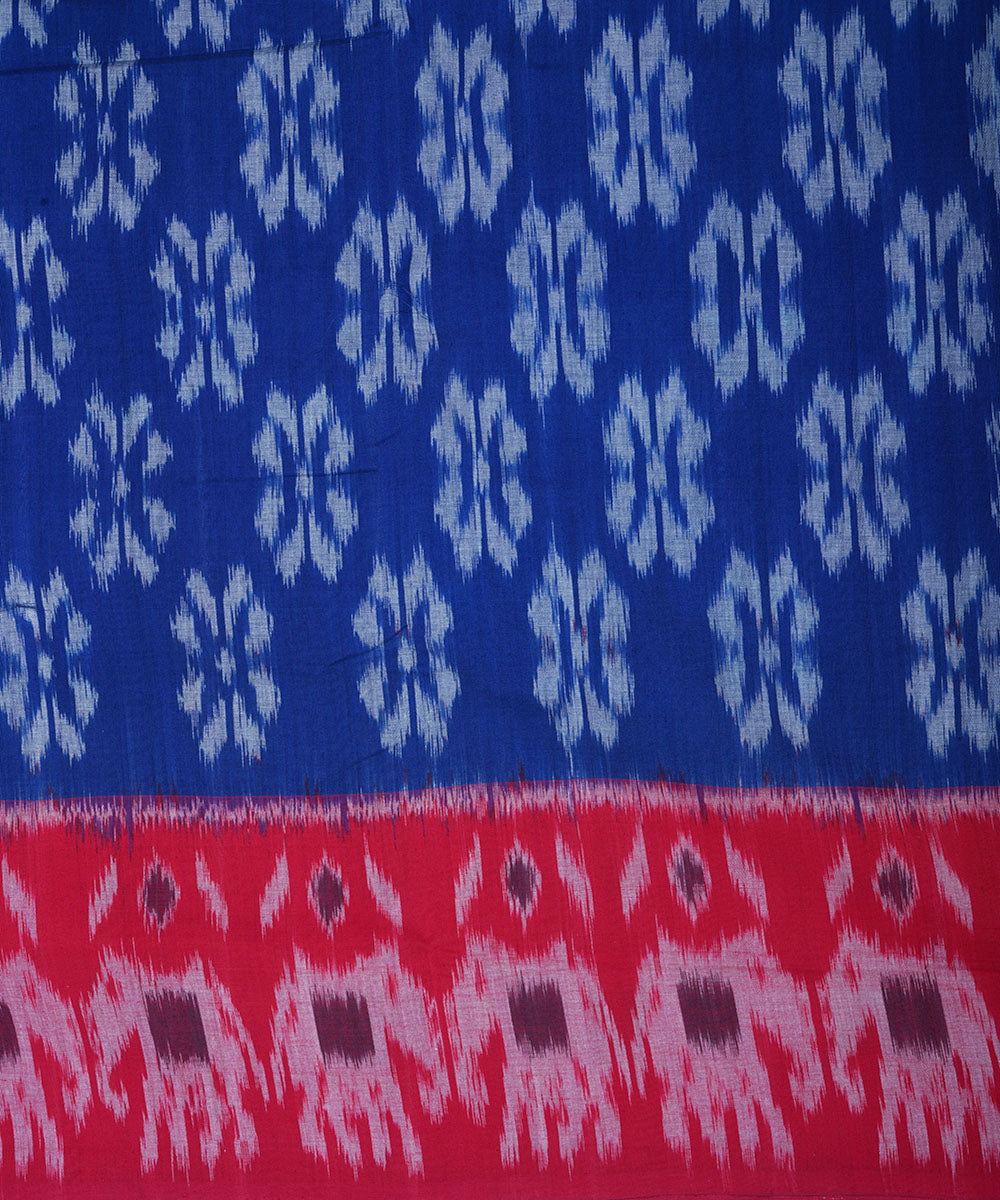 Navy blue cotton pochampally ikkat saree