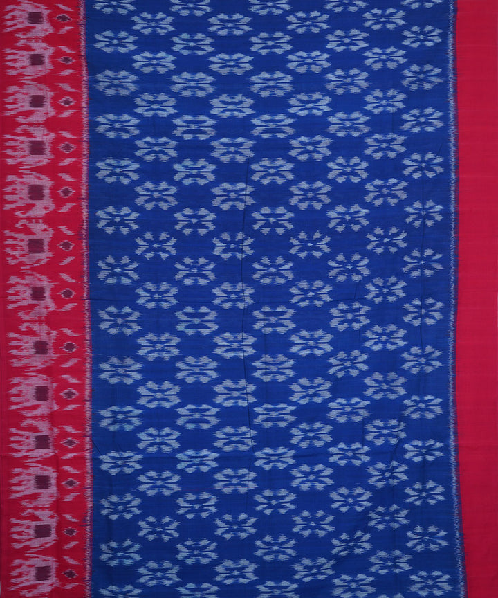 Navy blue cotton pochampally ikkat saree