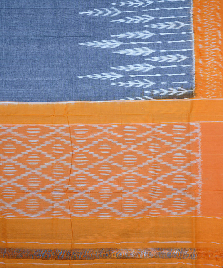 Grey cotton pochampally ikkat saree