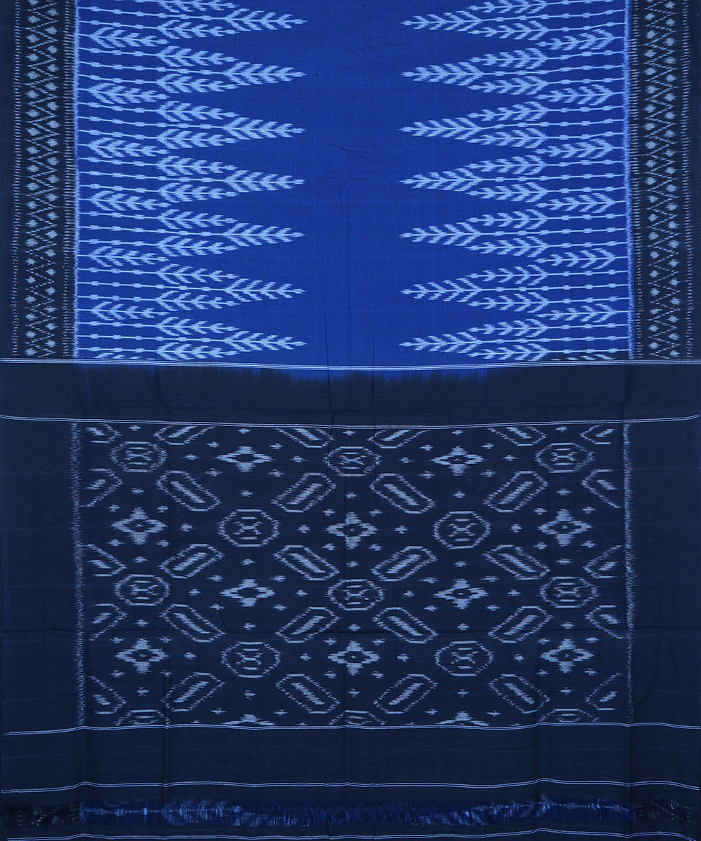 Navy blue cotton pochampally ikkat saree