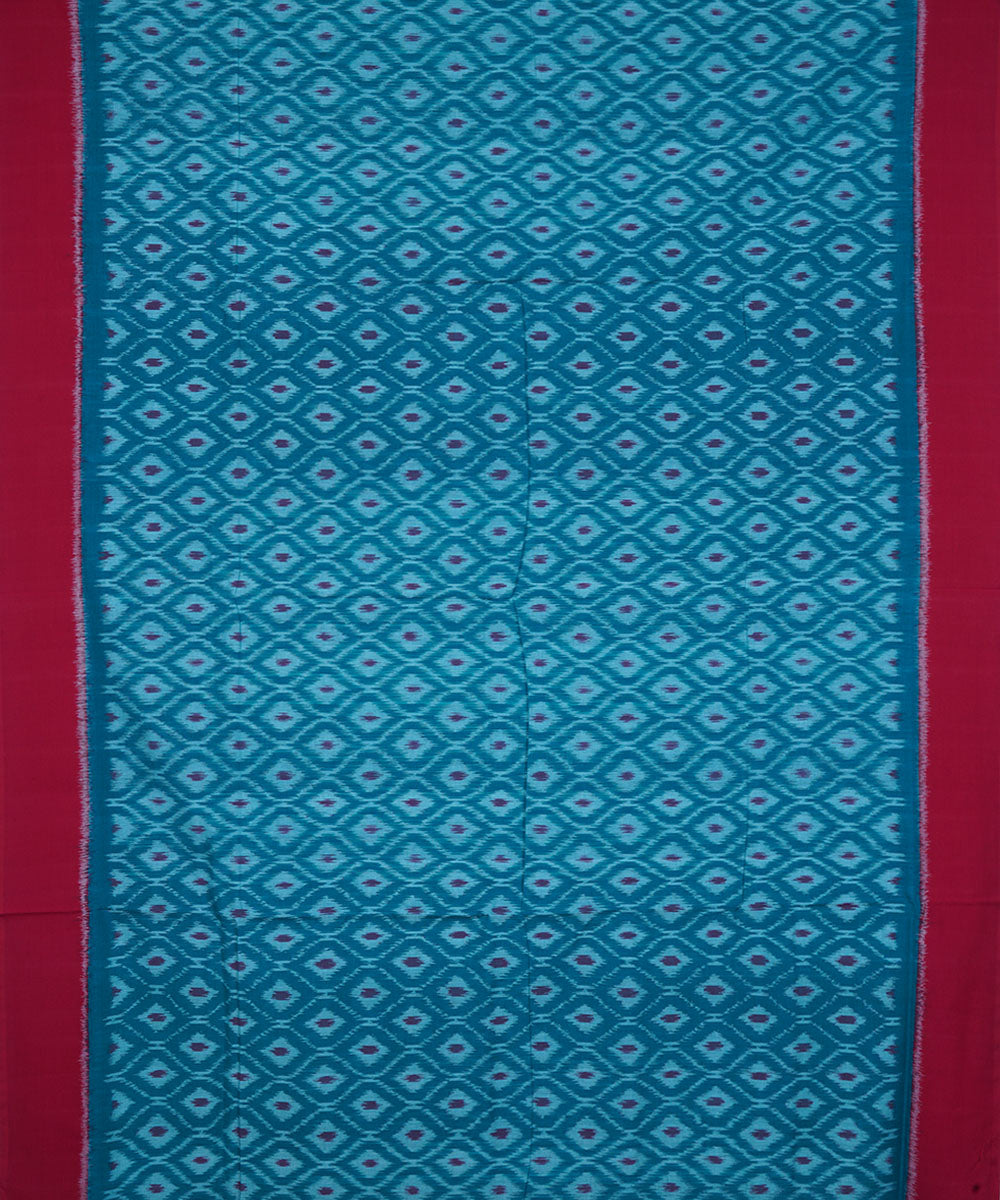 Teal green green cotton pochampally ikkat saree