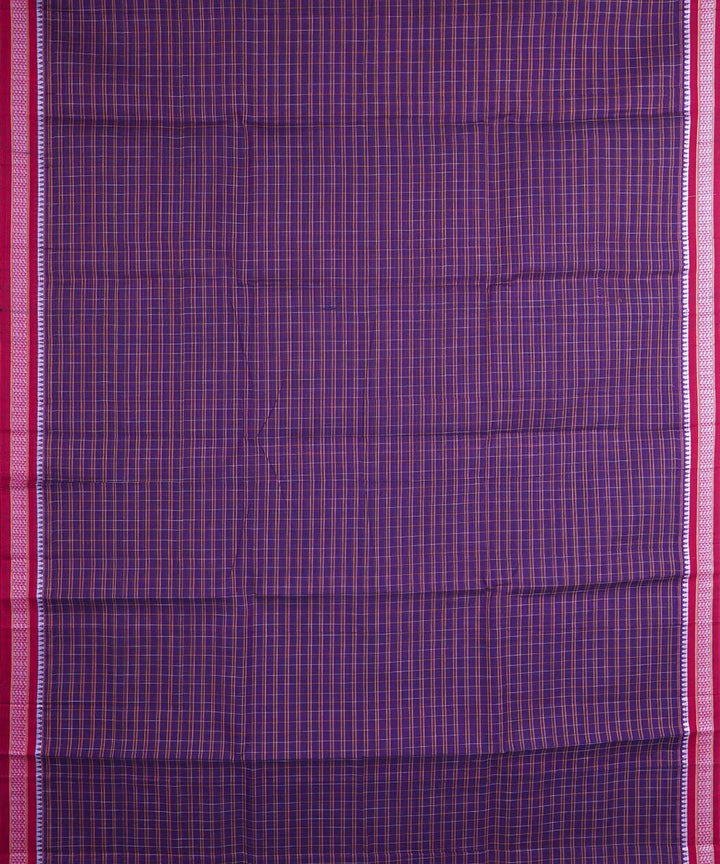 Dark navy blue handloom cotton narayanapet saree