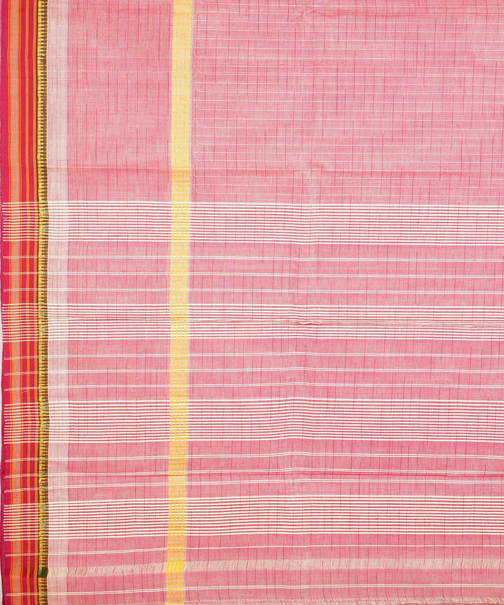 Light pink handloom cotton narayanapet saree