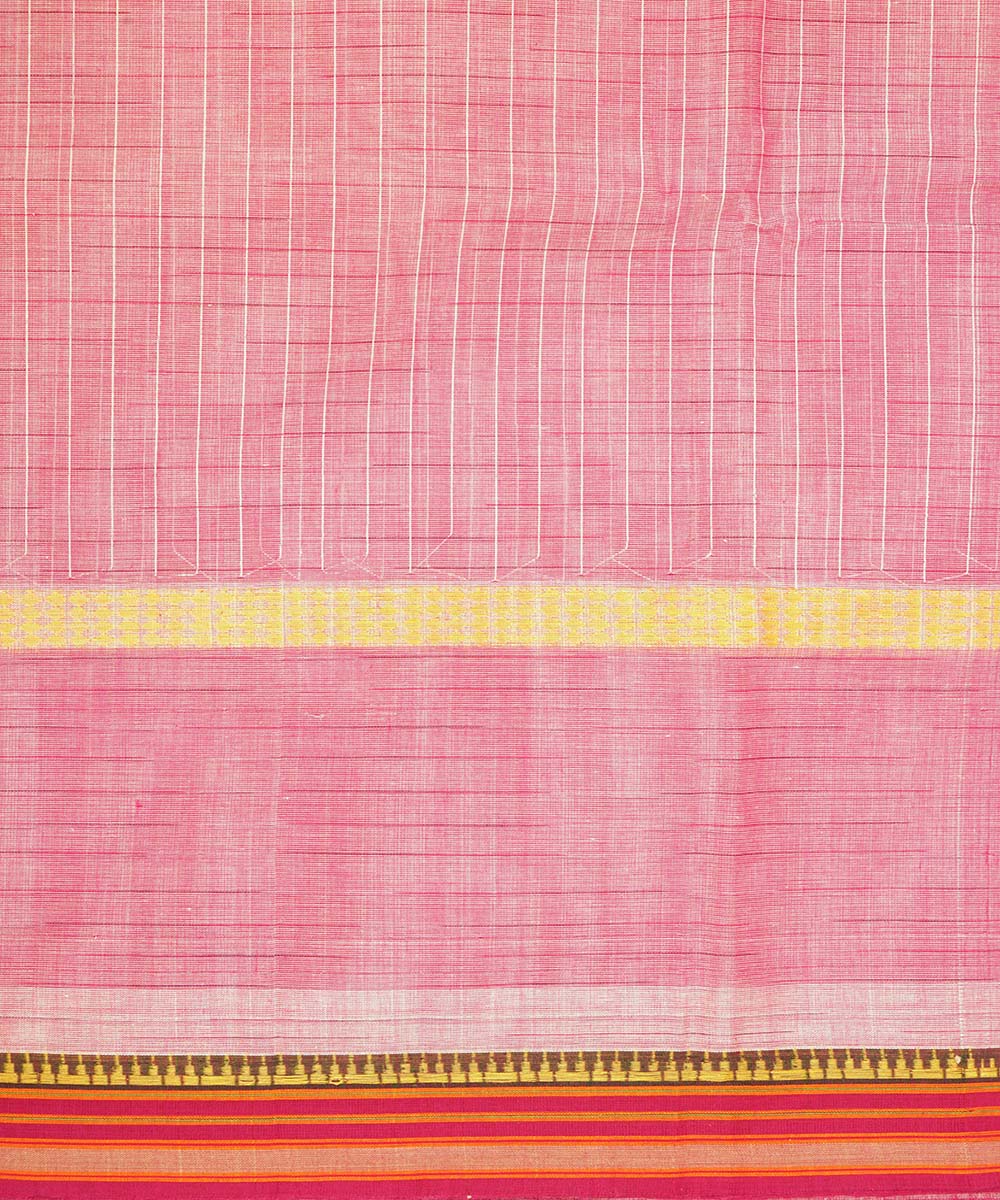 Light pink handloom cotton narayanapet saree