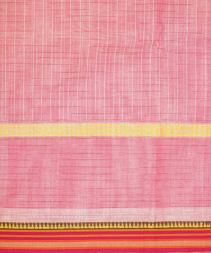 Light pink handloom cotton narayanapet saree