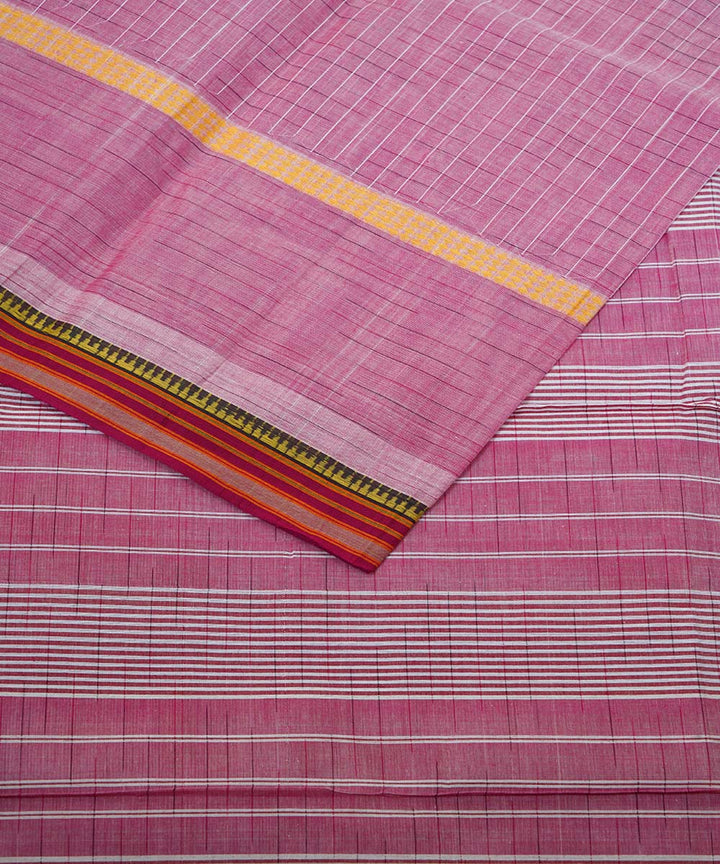 Light pink handloom cotton narayanapet saree