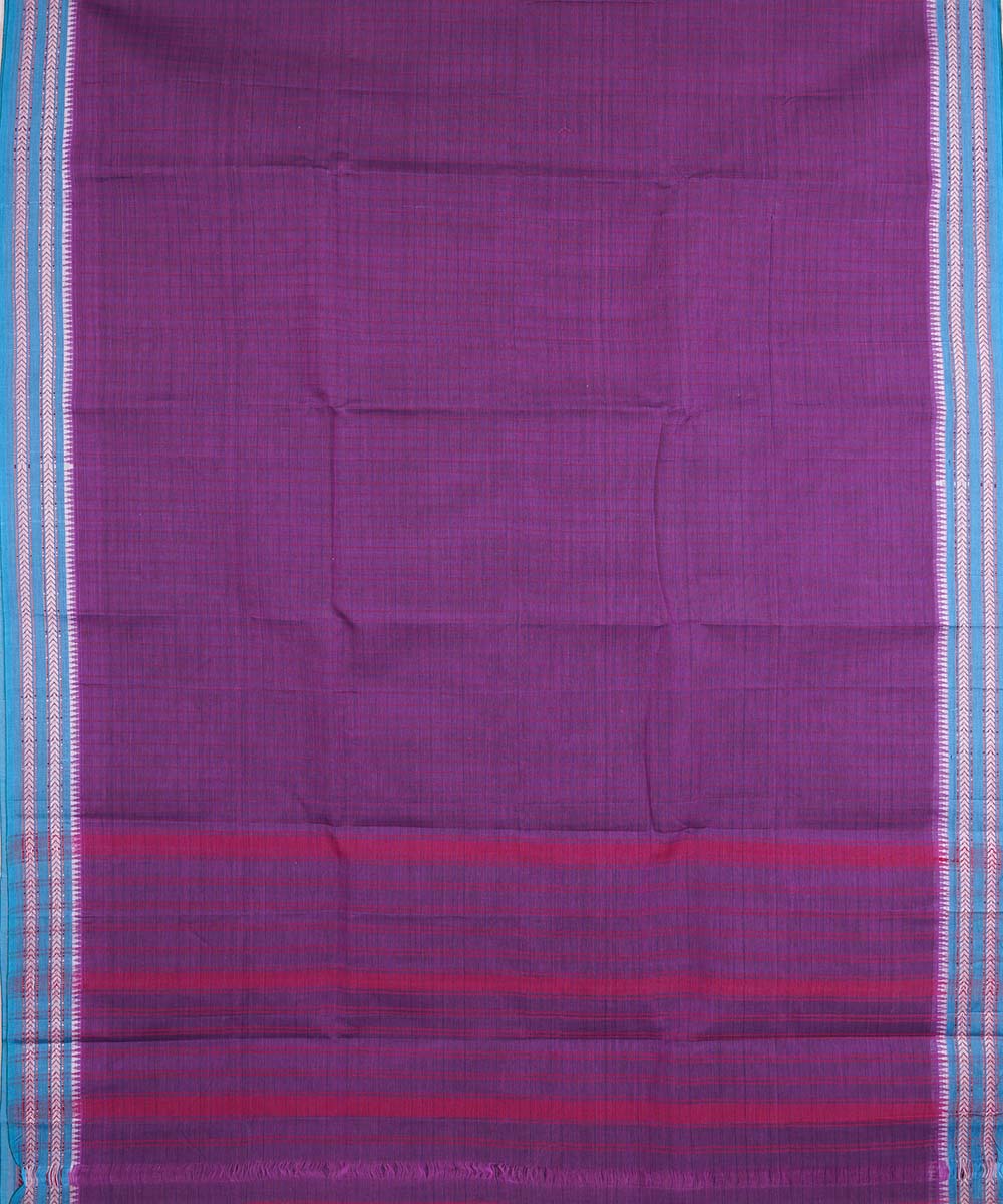 Dark purple handloom cotton narayanapet saree