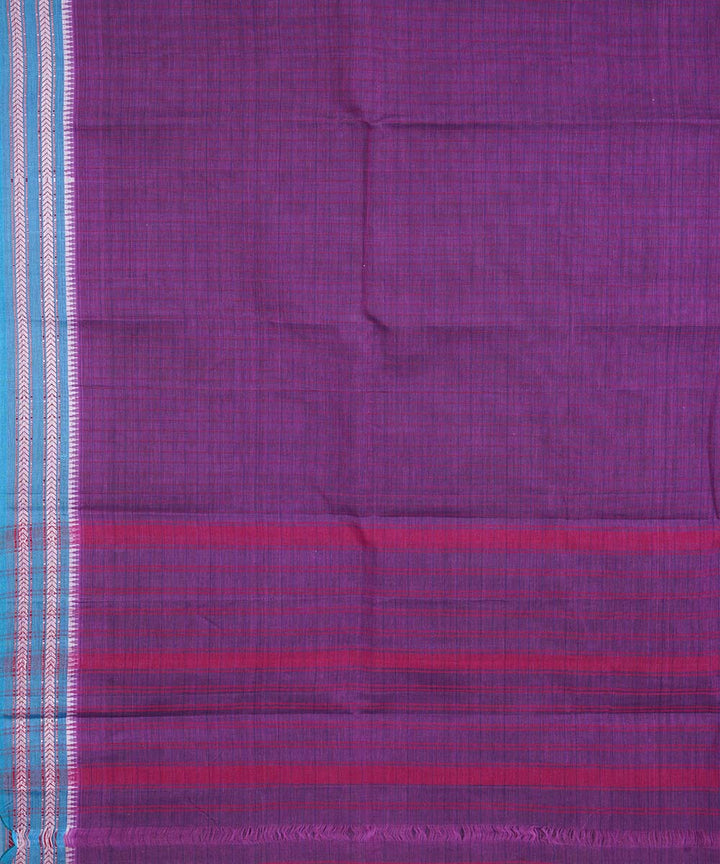Dark purple handloom cotton narayanapet saree